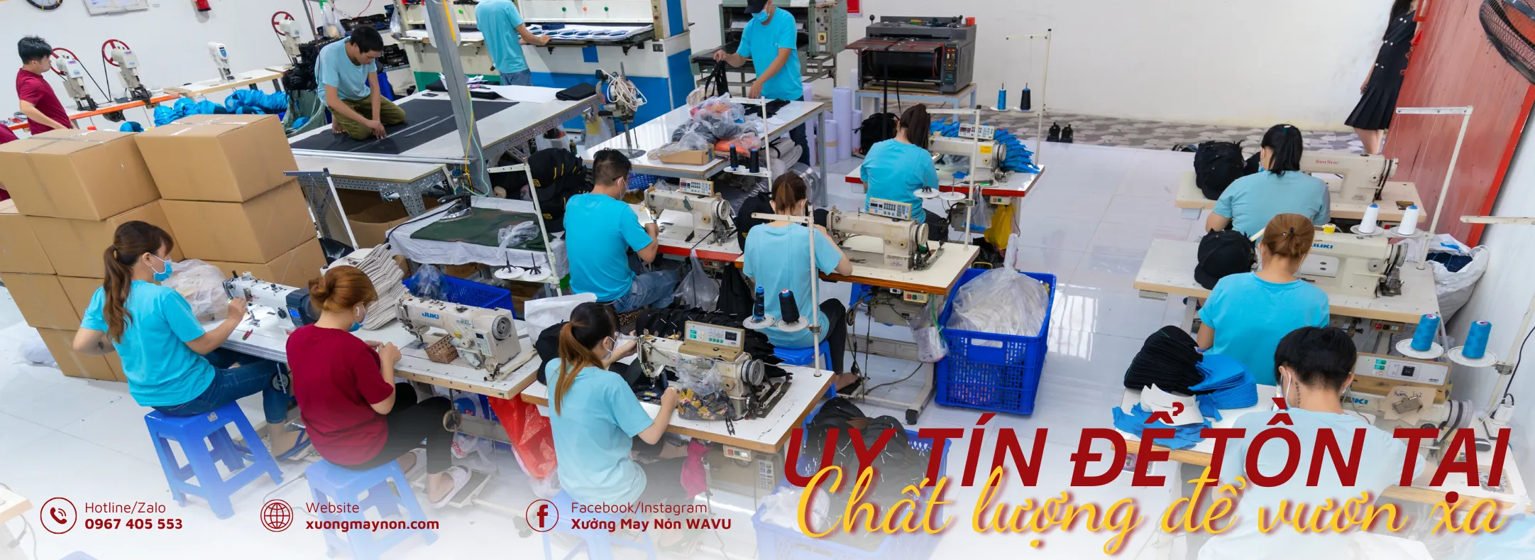 Xưởng may nón Wavu Xưởng may nón Wavu