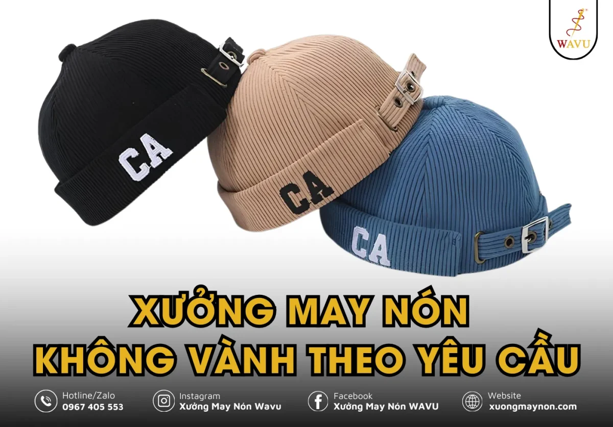 Xưởng may nón không vành theo yêu càu